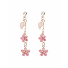 Серьги пусеты, эмаль, белый, золотой, розовый be Self True Jewel
