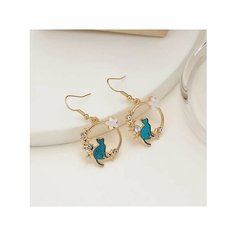 Серьги, зеленый, белый, золотой be Self True Jewel