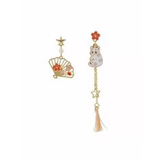 Серьги непарные, акрил, белый, желтый, розовый be Self True Jewel