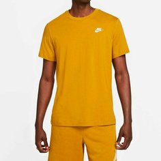Футболка спортивная NIKE Sportswear Club, размер 44-46, желтый
