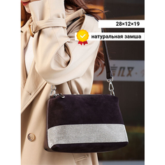 Сумка мессенджер POSSESS, фактура бархатистая, кофе