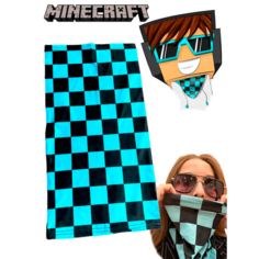 Бафф GAMEМЕРЧ Бафф - балаклава шашки Лололошка из игры Майнкрафт Minecraft для детей, голубой/черный