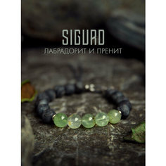 Браслет-нить SIGURD, пренит, лабрадорит, 1 шт., размер 22 см, черный/зеленый