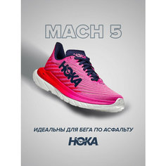Кроссовки HOKA Mach 5, полнота B (US)/ на среднюю стопу, размер US8.5B/UK7/EU40 2/3/JPN25.5, синий, розовый, белый