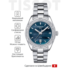 Наручные часы TISSOT, серебряный, синий