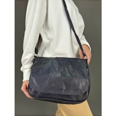 Сумка кросс-боди , фактура гладкая, синий Unvers Leather Istanbul