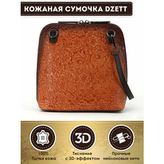 Сумка кросс-боди Dzett, фактура тиснение, коричневый