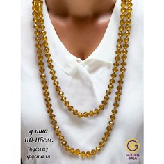 Бусы GOLDEN GALA, хрусталь, длина 112 см, коричневый
