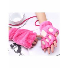 Перчатки для женщин, размер Длина 18,5 см., розовый Gloves Mittens