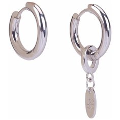 Серьги конго Greenbird, размер 30 мм, серебристый