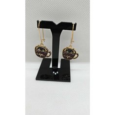 Серьги, кофейный Нет бренда