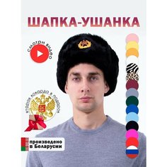 Шапка ушанка Шапка ушанка мужская, женская, утепленная, демисезон, зима для мужчин и женщин, размер 54, черный Нет бренда