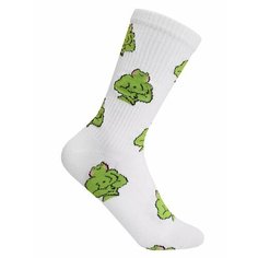 Носки Yes!Socks, размер 35/40, белый-зеленый
