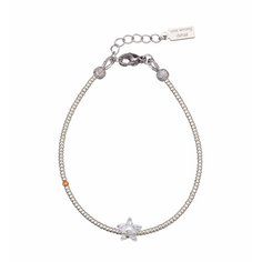 Жесткий браслет one wrong detail, кристаллы Swarovski, размер 16 см, серебристый