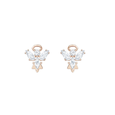 Серьги пусеты SWAROVSKI, кристаллы Swarovski, размер 10 мм, золотистый