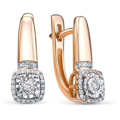 Серьги Яхонт, золото, 585 проба, бриллиант, , бесцветный