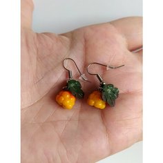 Серьги с подвесками Tiny Petal, размер 10 мм, оранжевый
