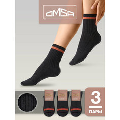 Носки Omsa OMSA COMFORT, комплект, 3 пары, размер 35/38, nero