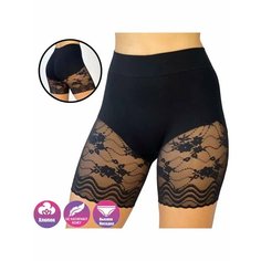 Трусы Панталоны с кружевом от натирания, размер ONE SIZE, черный H&C Style