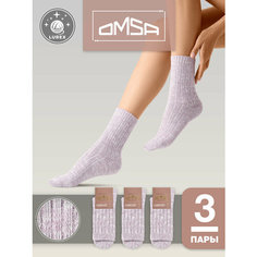 Носки Omsa OMSA COMFORT, комплект, 3 пары, размер 35/38, lilla