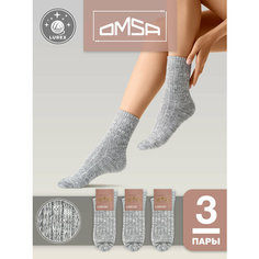 Носки Omsa OMSA COMFORT, комплект, 3 пары, размер 35/38, grigio
