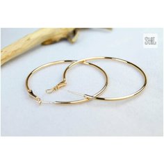 Серьги конго XUPING JEWELRY, искусственный камень, размер 60 мм, золотой