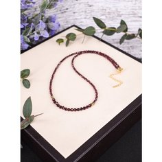 Бусы Роскошь ЗОЛОТА, гранат, длина 40 см, красный