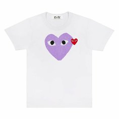 Футболка Comme des Garcons PLAY CDG Play Big Purple Heart T-Shirt, 1 шт., размер M, белый
