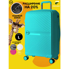 Чемодан FEELWAY, 90 л, размер L, бирюзовый