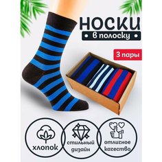 Носки Годовой запас носков, комплект, 3 пары, размер 25 (39-41), полоска