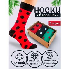 Носки Годовой запас носков, комплект, 3 пары, размер 25 (39-41), горошек