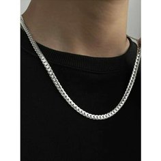 Колье, длина 55 см, серебристый Монинг