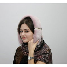 Платок Мария с мехом норки для женщин,140х70 см, розовый
