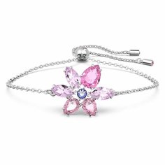 Браслет-цепочка SWAROVSKI, кристаллы Swarovski, размер 24 см, розовый