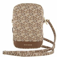 Сумка кросс-боди GUESS, фактура гладкая, коричневый