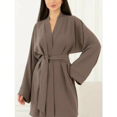 Халат-кимоно Mimi Pajamas New, размер XL, коричнево-серый