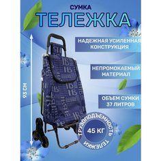 Сумка-тележка , 37 л, 44.5х93х93 см, ручная кладь, синий Way Shop