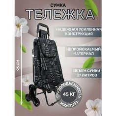 Сумка-тележка , 37 л, 44.5х93х93 см, ручная кладь, черный Way Shop