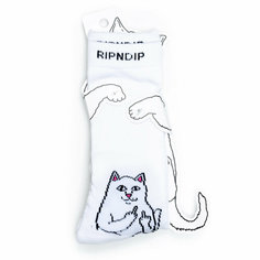 Носки RIPNDIP Носки с котом Лордом Нермалом Lord Nermal - White, размер Универсальный, черный, белый