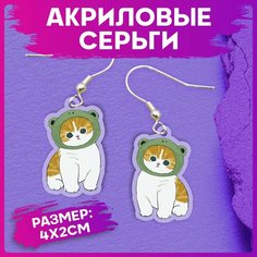 Серьги с подвесками, двусторонние 1-я Наклейка, мультиколор