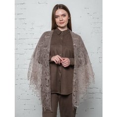 Платок Легендарные Пуховые Платки для женщин,140х140 см, кофейный