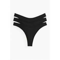 Трусы H&M, комплект из 3 шт., размер M, черный