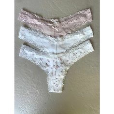 Трусы H&M, комплект из 3 шт., размер M, Крем-брюле