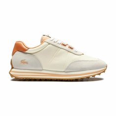 Кроссовки LACOSTE, размер 9.5, бежевый/оранжевый