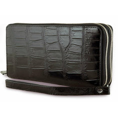 Сумка клатч Exotic Leather, фактура под рептилию, черный
