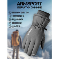 Перчатки ARMSPORT Зима-демисезон для мужчин, размер L, серый меланж