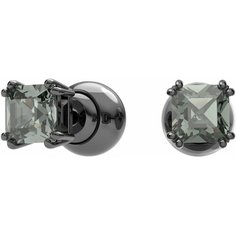 Серьги пусеты SWAROVSKI, серый