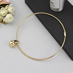 Серьги пусеты Greenbird, размер 44 мм, золотистый