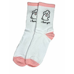 Носки NOSKISKI, размер 36-40, белый, розовый