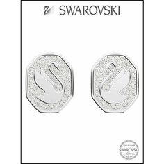 Серьги SWAROVSKI, размер 2 мм, серебро